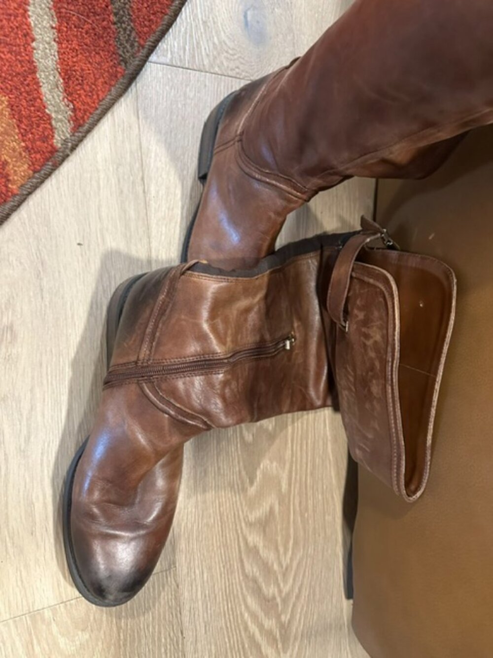 Vince Camuto Fantasia Riding Boots Dark Brown Leather Size 10 - Picture 3 of 3